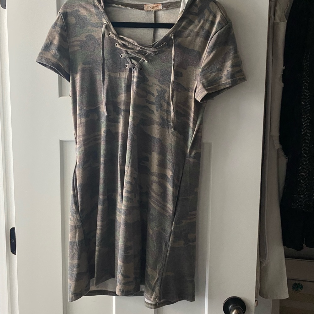 Camo casual hooded dress